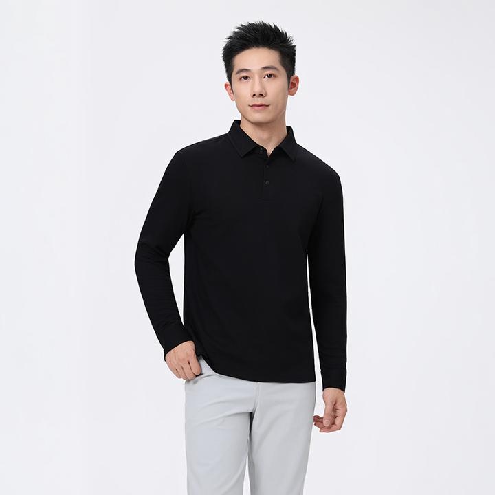 50支低碳长绒棉 高品质衬衫领 长袖polo衫定制工作服翻领t恤