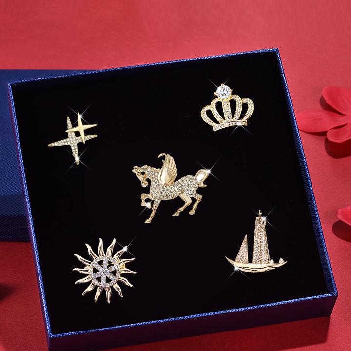 男士西装胸针高档奢华大牌胸花精美勋章父亲节礼物送爸爸长辈别针