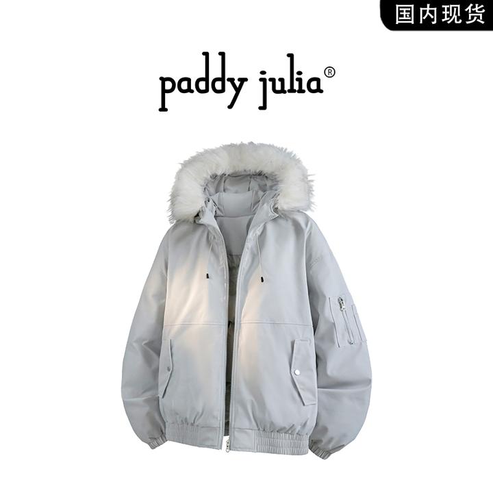 Paddy julia美式派克服棉服男士冬季大毛领加厚保暖防寒棉衣外套