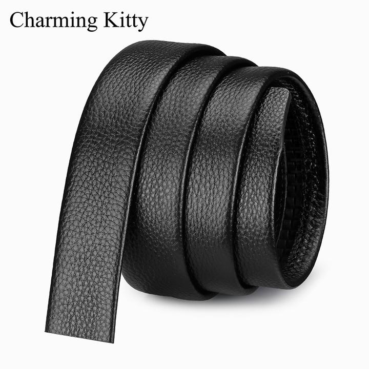 Charming Kitty男士无头真皮皮带不带头牛皮腰带自动扣无扣皮带条