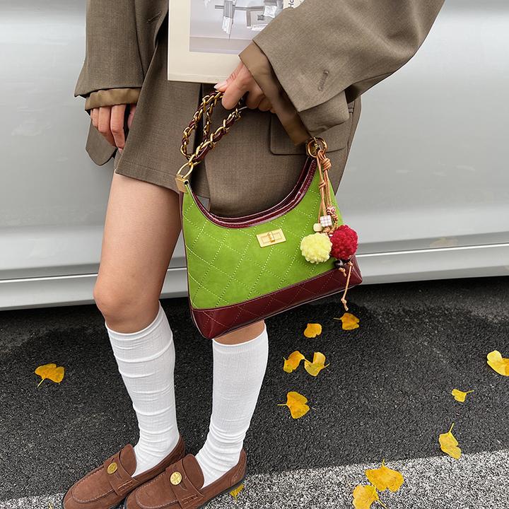 复古女单肩斜挎包肩包轻奢菱格香风女时尚百搭洋气包休闲小包包