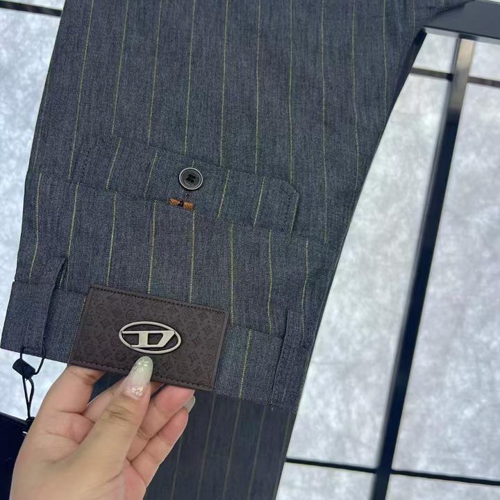 6620男裤轻奢薄款时尚弹力西裤四季通用夏季条纹修身高弹力休闲裤