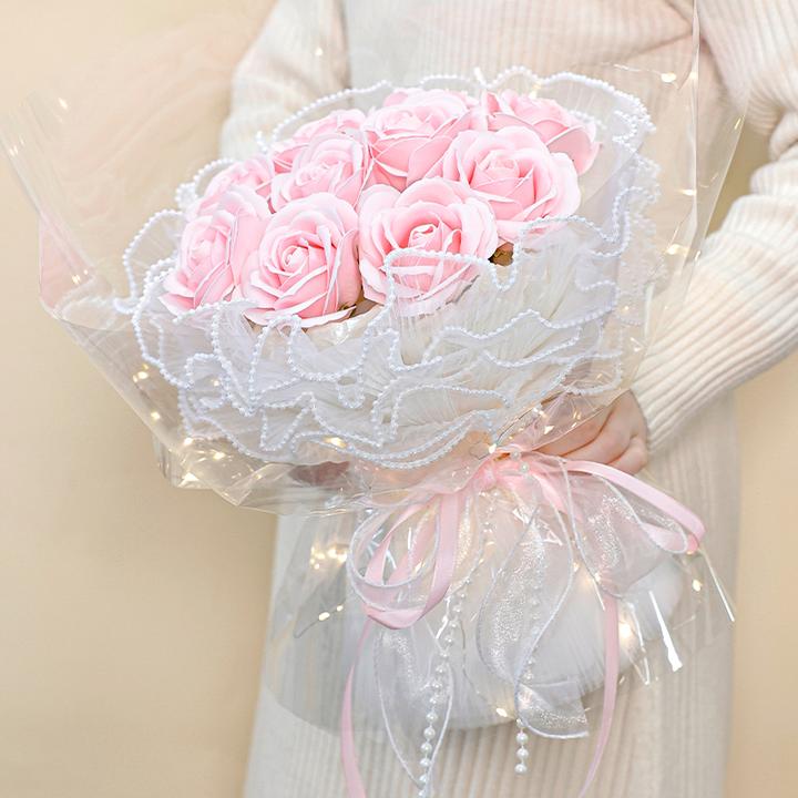 仿真永生花香皂玫瑰花束仪式感新年情人节生日礼物送女生朋友闺蜜