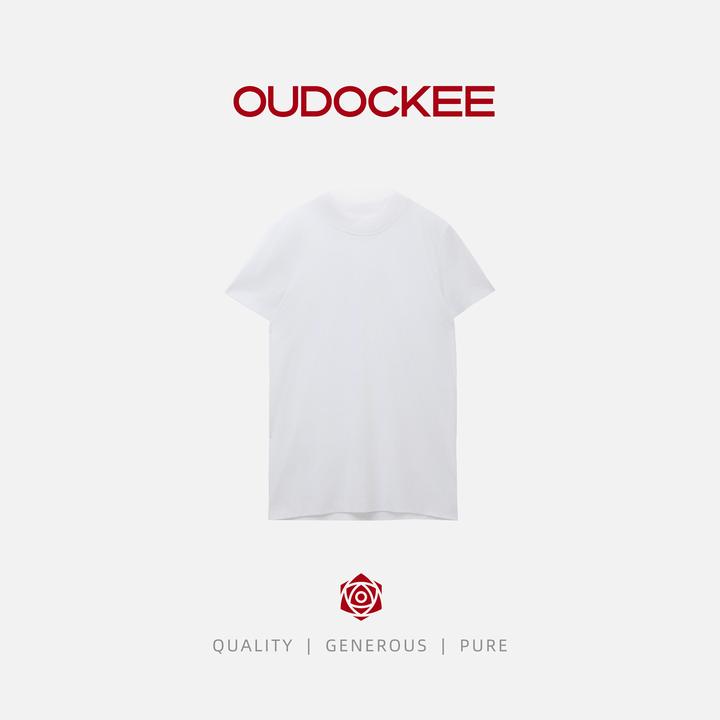 OUDOCKEE 鸥鸥 【棉】大白T 极简圆领正肩简约百搭白T T2503G547T