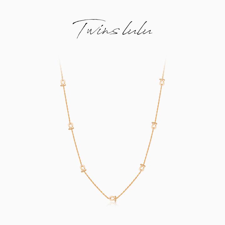 TWINS LULU 镀K金 轻奢时尚简约百搭马蹄长款项链TSJ10139