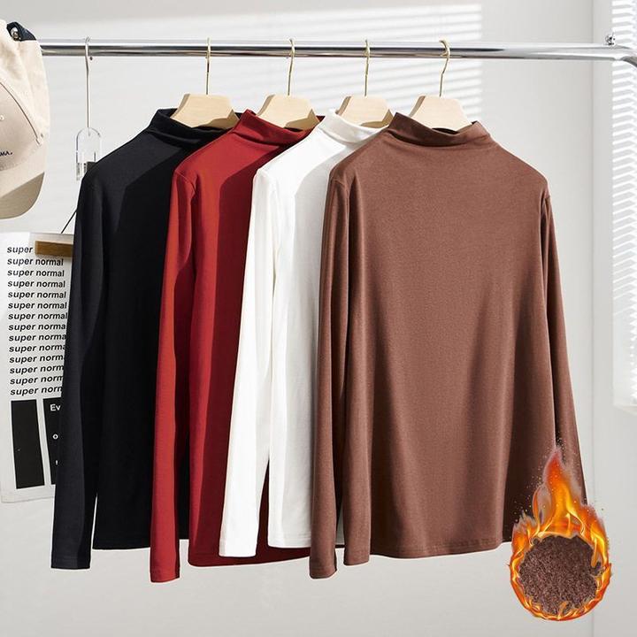 秋冬新胖mm300斤大码女装内搭加绒休闲超大长袖高领T恤德绒打底衫