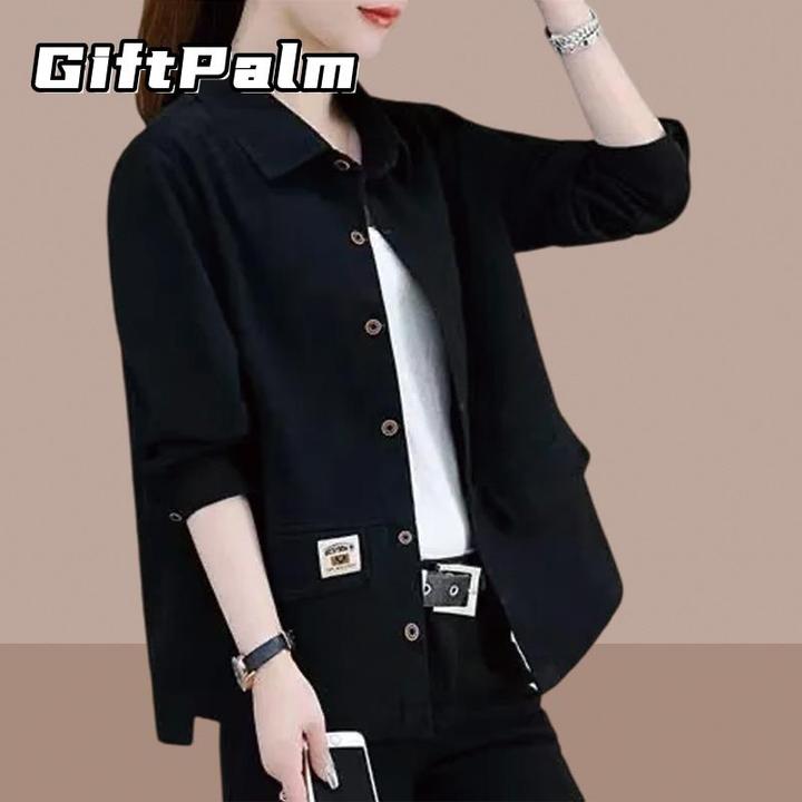 GiftPalm工装短款外套女春秋季新款爆款复古减龄休闲宽松百搭夹克