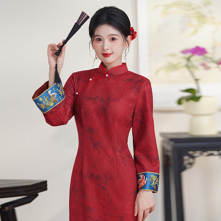 喜婆婆婚宴装2025新款秋冬平时可穿儿子结婚旗袍高贵年轻妈妈礼服