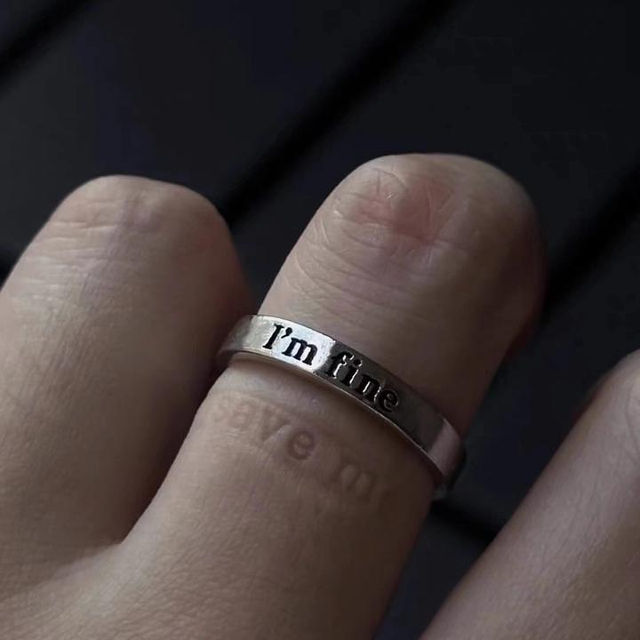 合金戒指 【救赎】Im fine save me冷淡风时尚男女款小众高级感指环