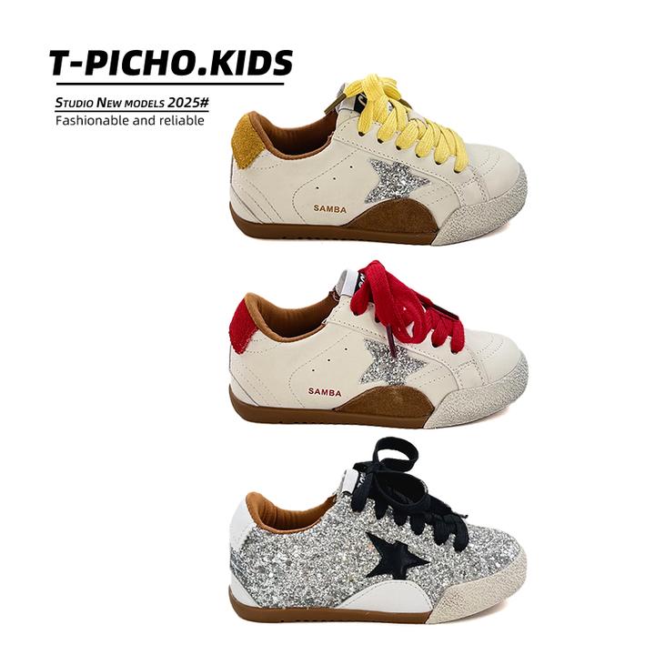 【儿童星星鞋】(亮片)2025秋季新款女童百搭板鞋男童休闲鞋子-6519