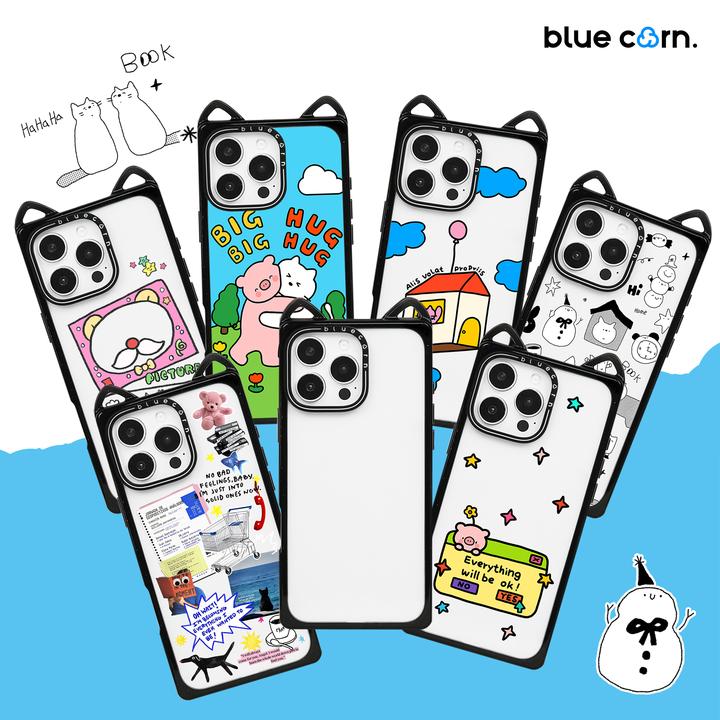 Bluecorn立体猫耳奶方直角合集适用于苹果iPhone16ProMax手机壳