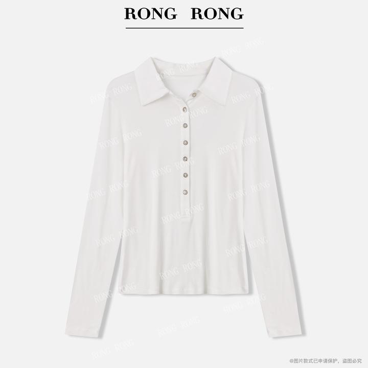 溶溶T【云朵呼吸T】RONGRONG 莱赛尔绵羊毛显瘦通勤风Polo衫P8632