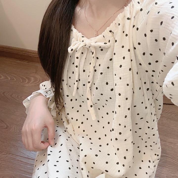 断码福利 纯棉双层纱睡衣 默认微瑕清仓处理