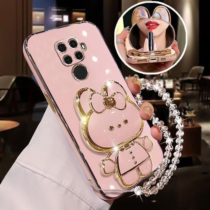 适用华为nova5iPro手机壳补妆镜子支架SPN-AL00硅胶软防摔带手链