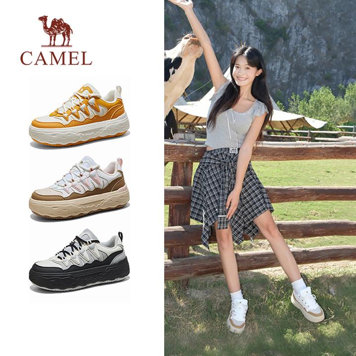 【芒果】骆驼户外鞋25秋季新款厚底增高板鞋时尚百搭舒适徒步鞋女鞋