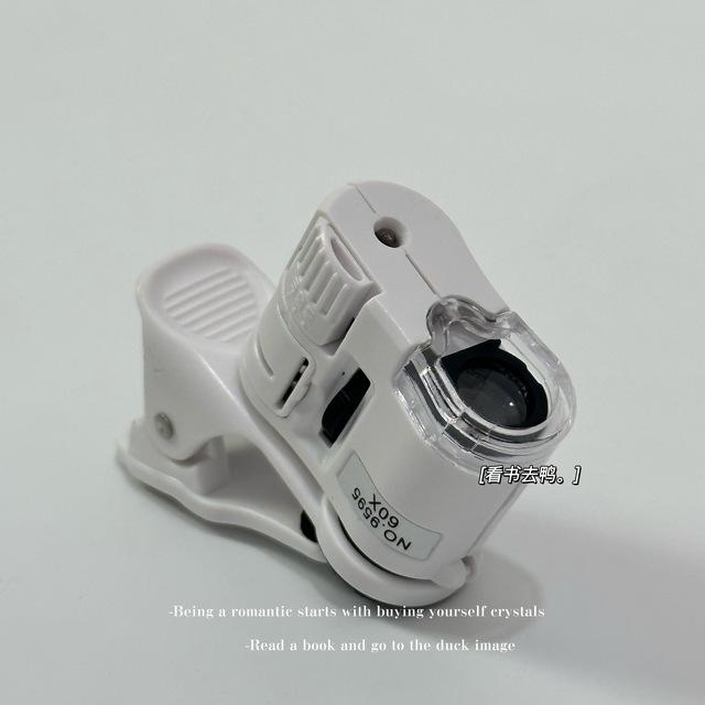 无聊了 夹手机上看看放大镜说明书上的字 便携带灯60倍迷你放大镜