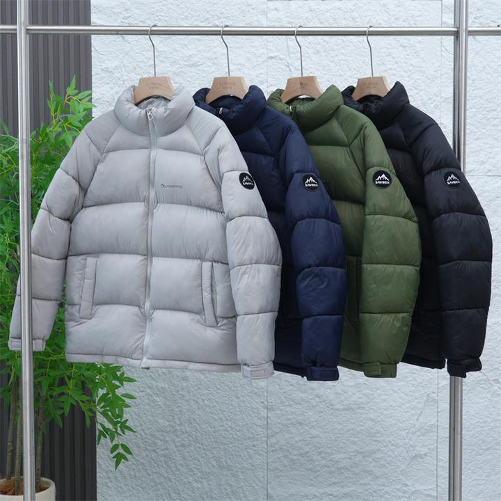 冬季男士简约百搭休闲时尚加厚纯色御寒无帽立领棉服外套LB2408