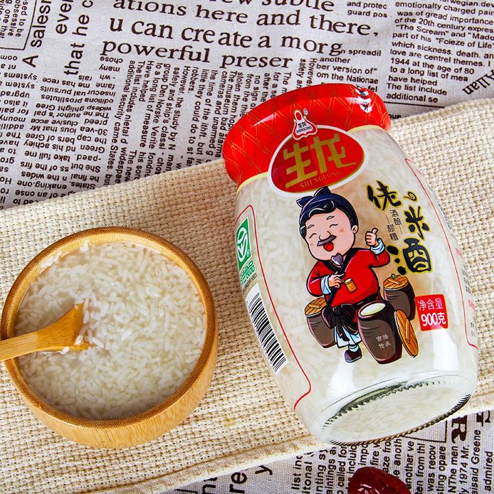 生龙佬米酒醪糟孝感米酒900g瓶装糯米甜酒酿农家传统自酿绿色食品