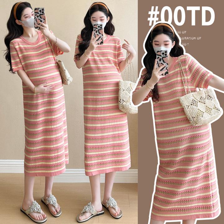 2025新款孕妇装大码针织孕妇连衣裙宽松懒人款孕妇裙孕妇夏装宽松