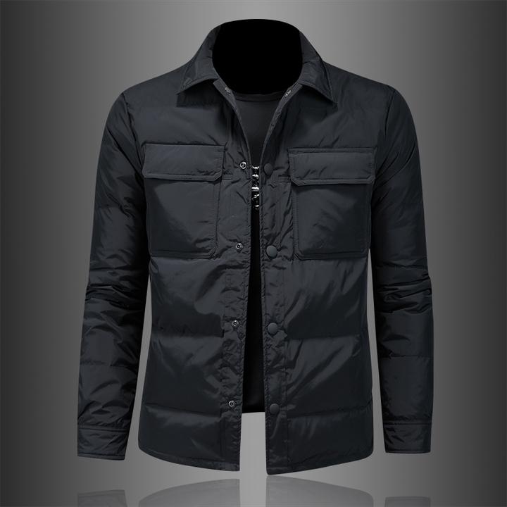 蒙鲁巴恩冬季新款翻领羽绒服男士潮流羽绒衣外套修身保暖男装帅气