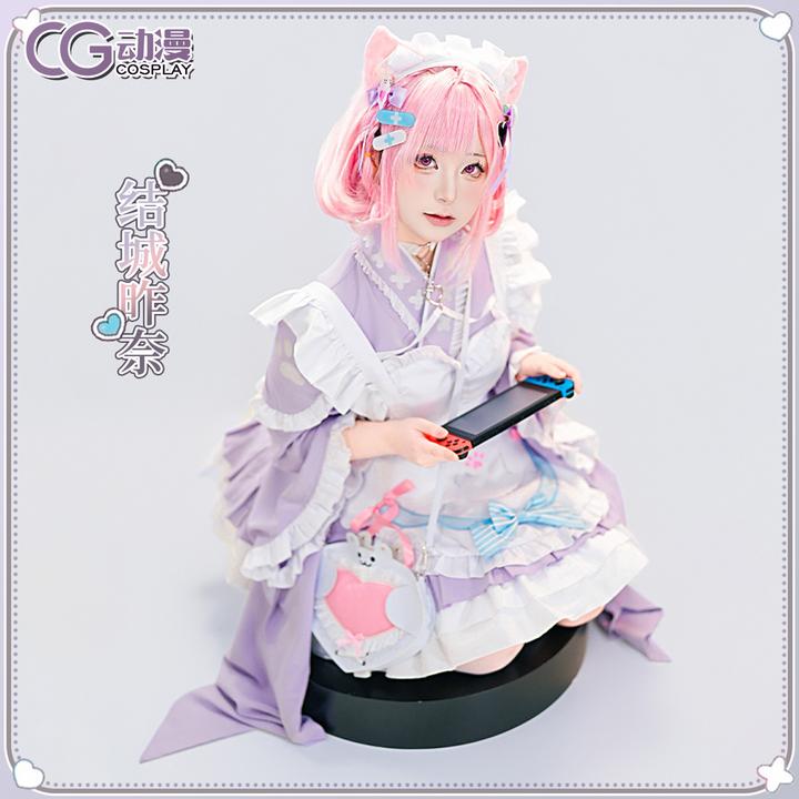 CGCOS动漫 虚拟偶像vtuber 结城昨日奈cos 和风女仆 cosplay女装
