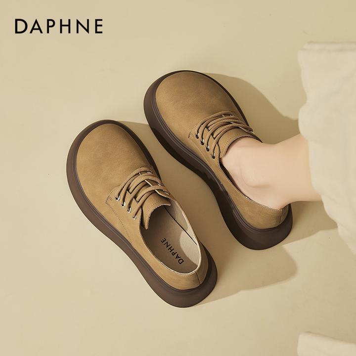 达芙妮厚底乐福鞋女2025复古勃肯鞋单鞋春季配裙子的英伦风小皮鞋