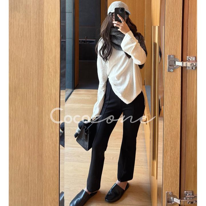 COCO ZONE刘一一 ”铅笔小黑裤“修身亲肤透气休闲裤 CD1A1385