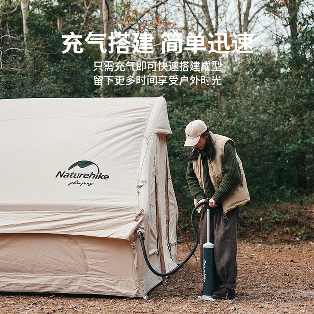 露营过夜帐篷客12挪.户外野营亘naturehike充气棉布帐篷3加厚6