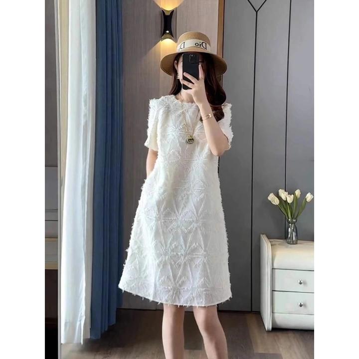 大码夏季新款法式小香风连衣裙女高级感气质名媛高端精致欧货裙子