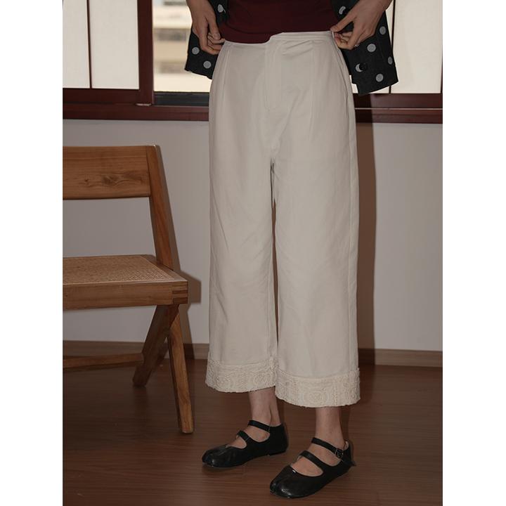 LANGQING 镂空拼接八分休闲裤44288/44512#