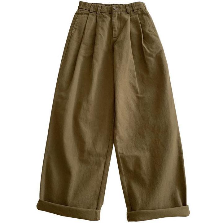 慵懒风九分裤女韩版高腰极简风休闲裤子秋季新款洋气百搭直筒裤女