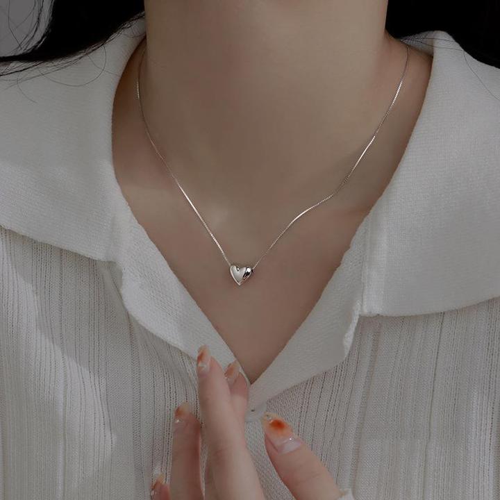 爱心S925纯银项链轻奢小众高级设计感锁骨链七夕情人节送女友礼物