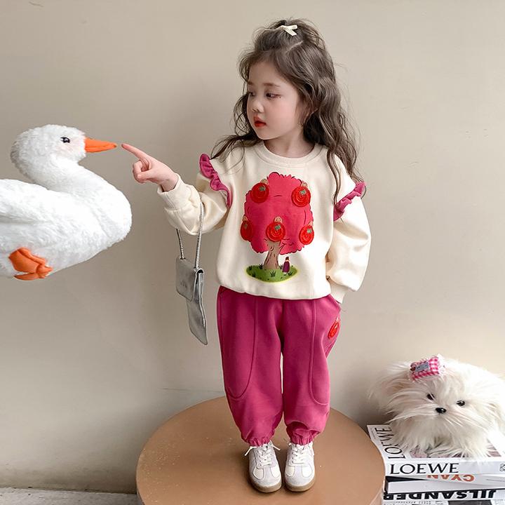 女童春秋新款洋气卫衣套装儿童时尚运动休闲宝宝加绒小女孩韩版