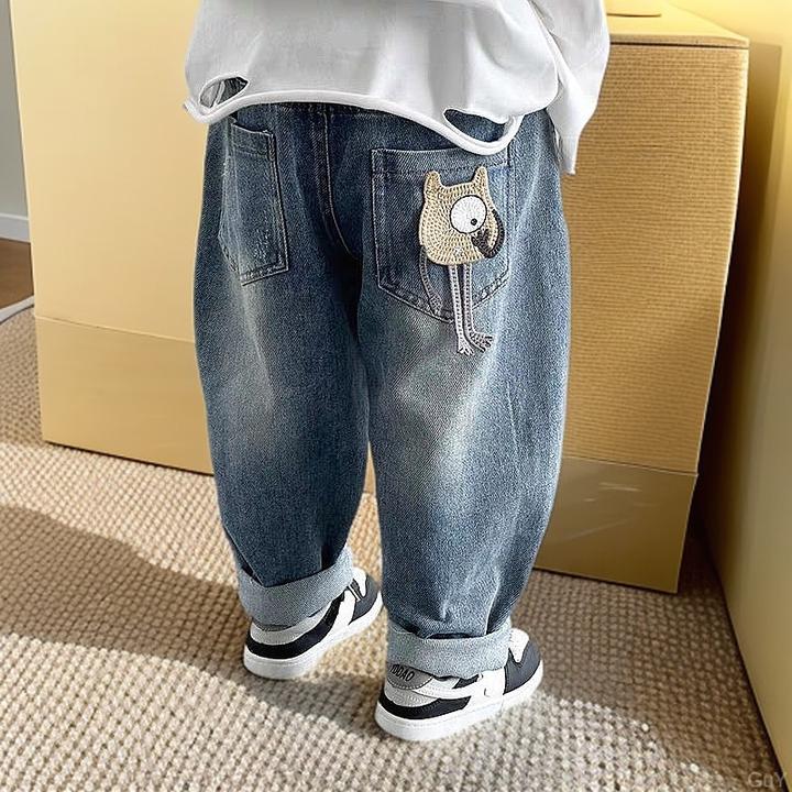 童装男孩休闲裤帅气宝宝中小童儿童男童牛仔裤春秋季宽松长裤春装