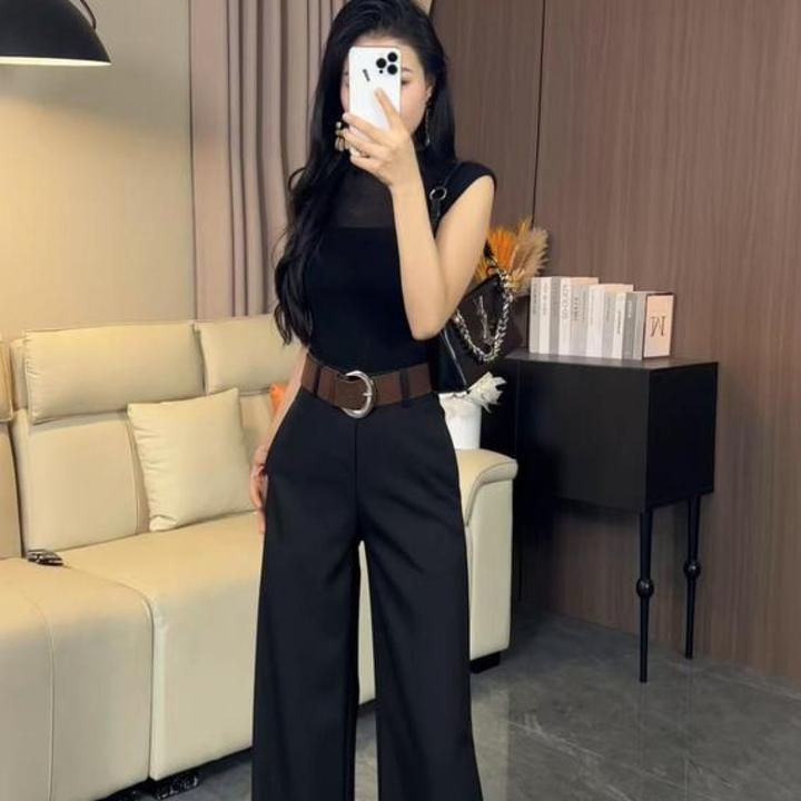 《送腰带》2025早秋新款气质高腰显瘦休闲百搭阔腿垂感西装裤