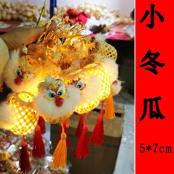 新年新款爆款手提灯笼儿童手提灯龙年手工真竹编灯笼古风景点摆摊