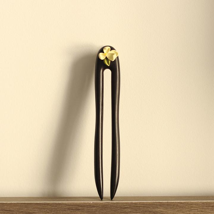 古风栀子花U型高级感发簪子简约古风日常盘发女汉服旗袍配饰神棍