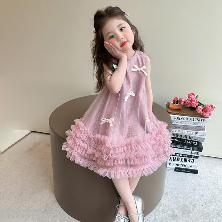 女童夏季连衣裙2025新款儿童背心公主裙洋气女孩纱裙薄款夏装裙子