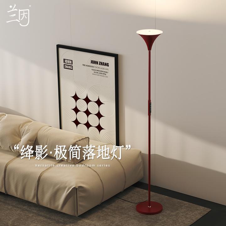 绛影极简落地灯客厅沙发旁边高级感氛围灯卧室床头立式灯护眼