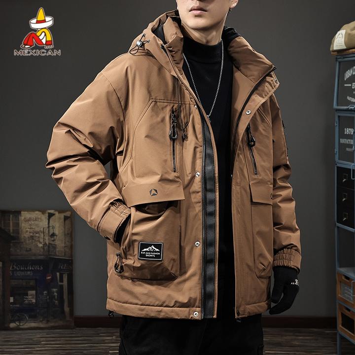 Mexican/稻草人美式潮牌工装羽绒服男款冬季宽松户外休闲机能外套