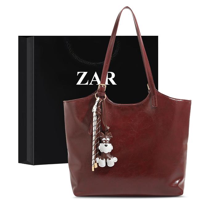 ZAR&RUILR/查瑞娜大容量托特包包女时尚新娘包质感红色婚包单肩包