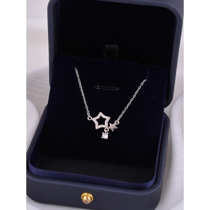 925银星星项链女简约百搭小众设计ins冷淡风气质轻奢流星锁骨链