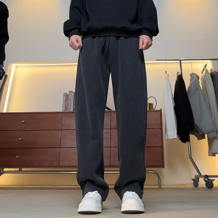 2025重磅水洗卫裤男士春秋季宽松香蕉裤春秋阔腿弯刀拖地裤直筒裤