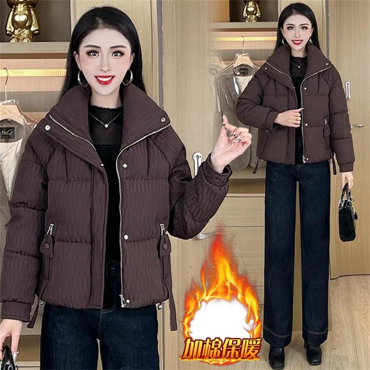 立领加厚保暖洋气时尚外套女2025年冬季新款韩版宽松显瘦减龄棉服
