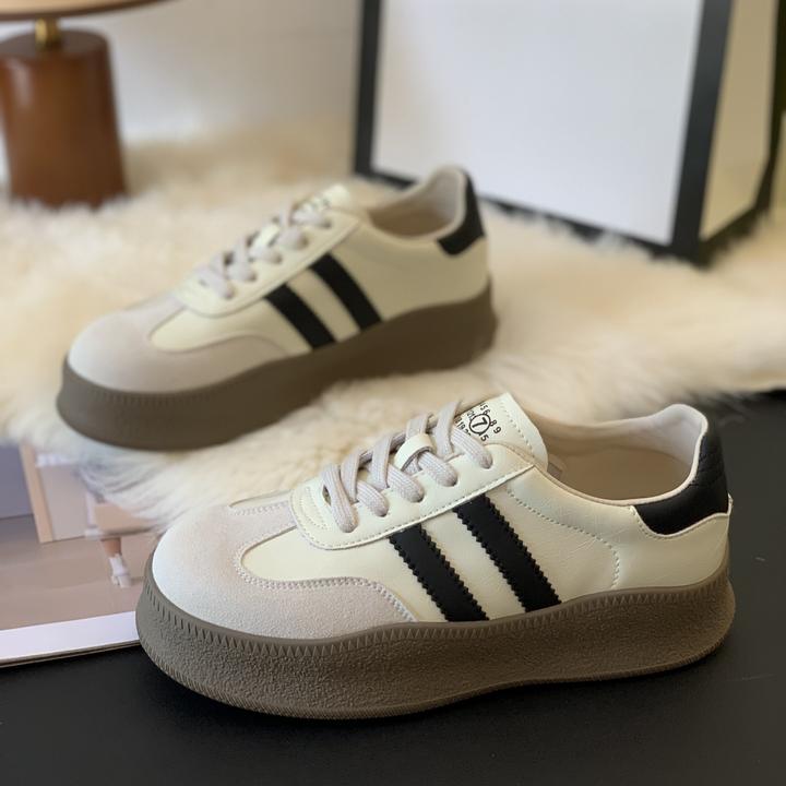 轻便厚底增高德训鞋2025年秋季新款潮流韩版超火百搭拼色运动板鞋