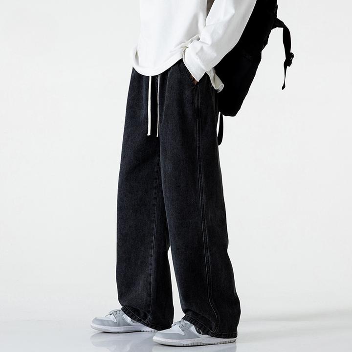 浅色牛仔裤男潮牌春秋季2025新款宽松直筒阔腿休闲裤子男百搭长裤