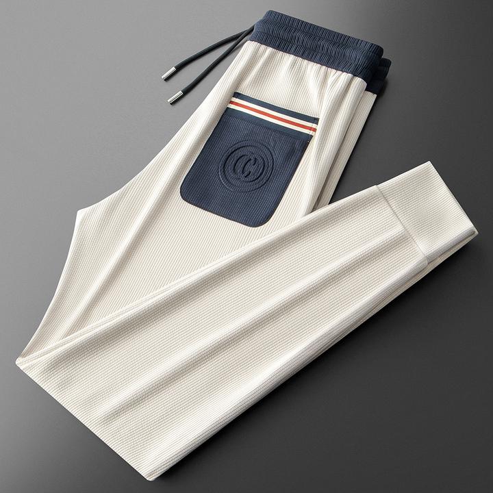 NDSL轻奢夏季新款高端百搭休闲运动裤男束脚修身时尚印花卫裤潮流