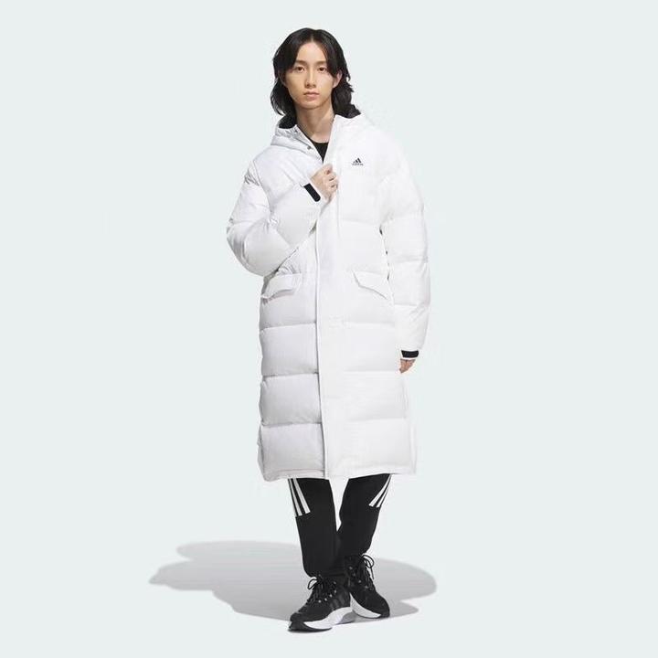 正品Adidas阿迪达斯男女款冬季运动休闲长款防风保暖羽绒服IV7559