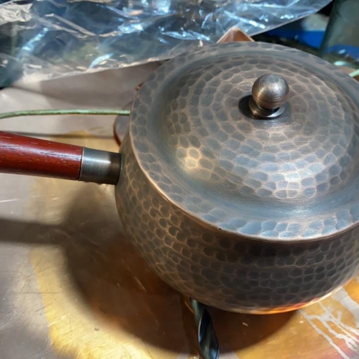 纯紫铜加厚900毫升侧把烧水壶