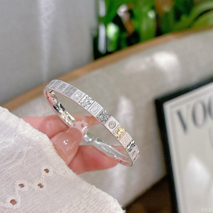 麻将手镯9999开口光面手环生日女友礼物高级感气质小众